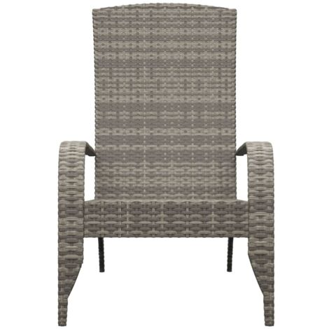 AdirondackGartenstuhl Grau Poly Rattan Adirondack Sessel
