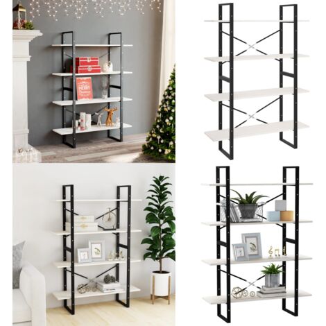 Bücherregal 4 Böden Weiß 100x30x140 cm Massivholz Kiefer - Bücherregal - Regal - Holzmöbel - Industrielles Design - Massivholzmöbel - Home & Living (1/5)