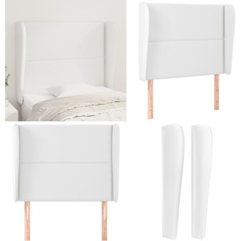 Modernes Kopfteil 90cm IDIMEX Kopfteil YOLAN 90cm Weiß - Stoffbezug, Gepolstert, Für Betten 90x190-220cm, Modernes Design Gepolsterte Bettrückwand Weiß