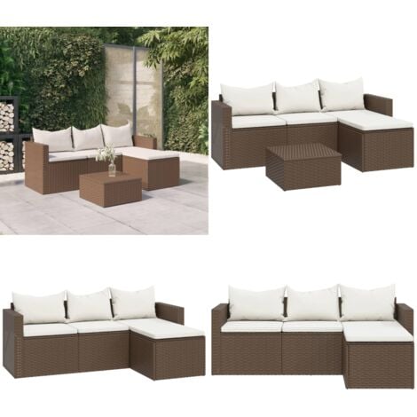 GartenLoungeSet Braun Poly Rattan Gartengeräte Gartenmöbel