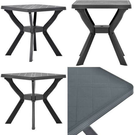 Bistrotisch Anthrazit 70x70x72 cm Kunststoff Gartentisch