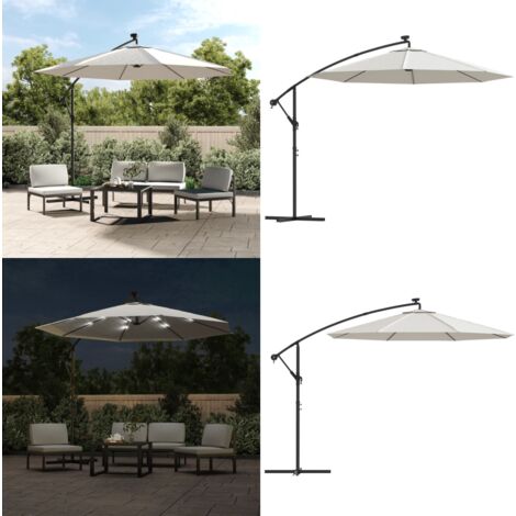 Sonnenschirm Ampelschirm mit LEDBeleuchtung 300 cm Metallmast