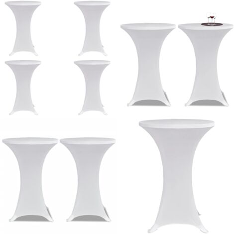 Cocktail-Tischdecken Set – 4 Stück, Rund, 80 X 110 Cm, Spandex, Weiß, Für Hochzeit & Party