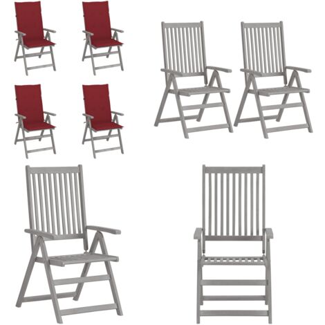 VidaXL Gartenstühle 2er Set - Verstellbar & Massiv Aus Akazienholz