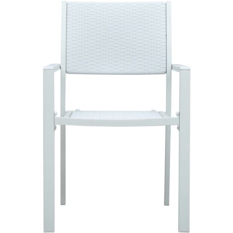 Gartenstühle 4 Stk. Weiß Kunststoff RattanOptik Gartensessel