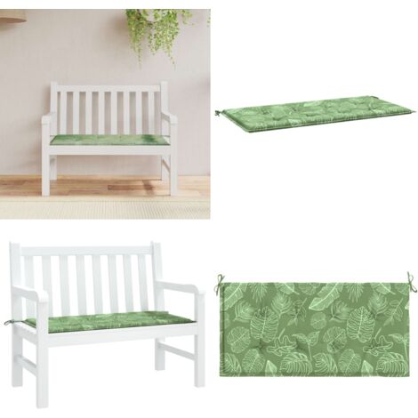 GartenbankAuflage Blattmuster 120x50x3 cm OxfordGewebe