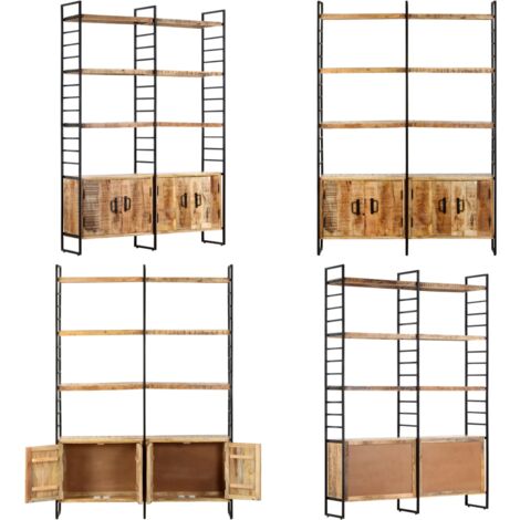 FOLUBAN Bücherregal 3 Ebenen - Industriestil Aus Holz & Metall, 80x30.5x86.9 Cm, Eiche-Optik, Verstellbare Füße, Kippsicherung
