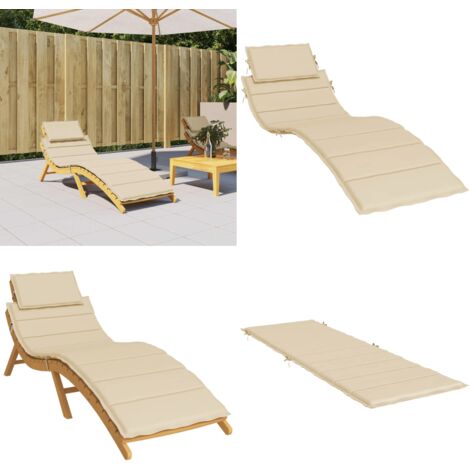 SonnenliegenAuflage Beige 186x58x3 cm OxfordGewebe Sonnenliegen