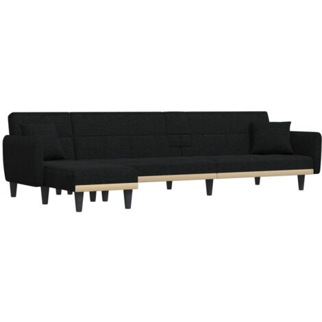 Schlafsofa In L-Form Schwarz 275x140x70 Cm Stoff - Schlafsofa In L-Form ...