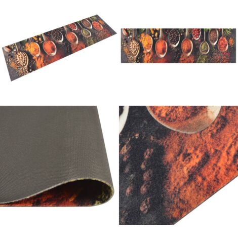 Kchenteppich Waschbar Lffel & Gewrze 45x150 cm Samt - Kchenlufer ...