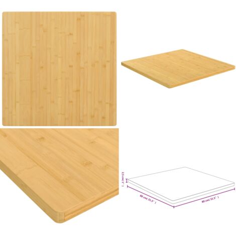 Bambus Tischplatte 60x50x2cm - Massiv, Wasserdicht, Universal Für Küche & Büro, Einteilig