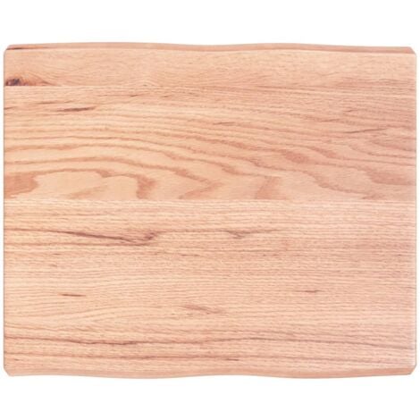 Tischplatte 60x50x(2-6) cm Massivholz Behandelt Baumkante - Holztischplatte - Eichentischplatte - Esstischplatte - Tischplatte Massiv - Tischplatte Natur - Home & Living