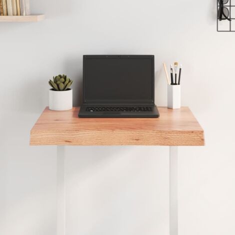 Tischplatte 60x50x(2-6) cm Massivholz Behandelt Baumkante - Holztischplatte - Eichentischplatte - Esstischplatte - Tischplatte Massiv - Tischplatte Natur - Home & Living