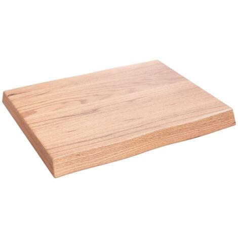 Tischplatte 60x50x(2-6) cm Massivholz Behandelt Baumkante - Holztischplatte - Eichentischplatte - Esstischplatte - Tischplatte Massiv - Tischplatte Natur - Home & Living