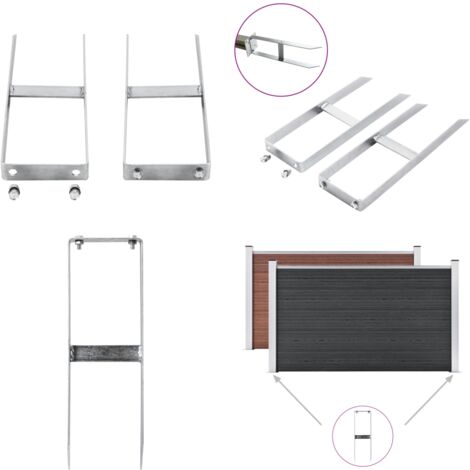 Pfostenträger 2 Stk. Für WPC Zaun Stahl 40 cm Erdspieß Erdspieße