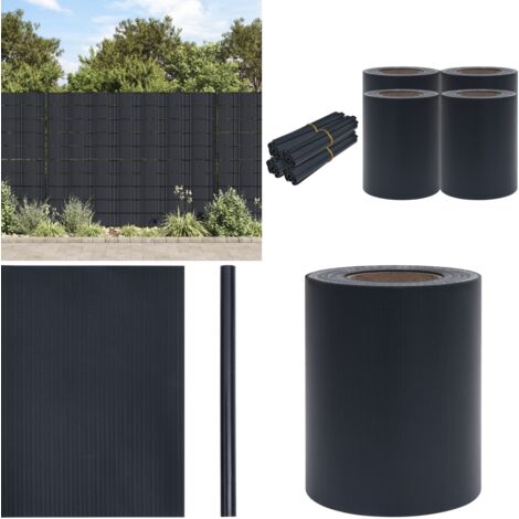 GartenSichtschutz 4 Stk. PVC 35x0,19 m MattDunkelgrau