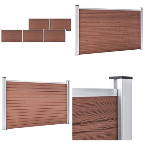Gartenzaun WPC 872x106 cm Braun Gartenzaun WPC Zaun HolzKunstoff