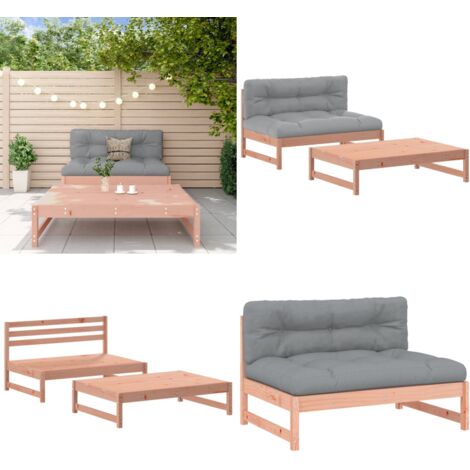 2tlg. GartenLoungeSet mit Kissen Massivholz Douglasie Gartensofa