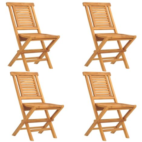 Gartenstühle 4 Stk. Klappbar 47x63x90 cm Massivholz Teak