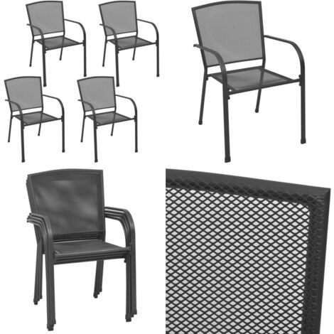 Gartenstühle 4 Stk. MeshDesign Anthrazit Stahl Gartenstühle