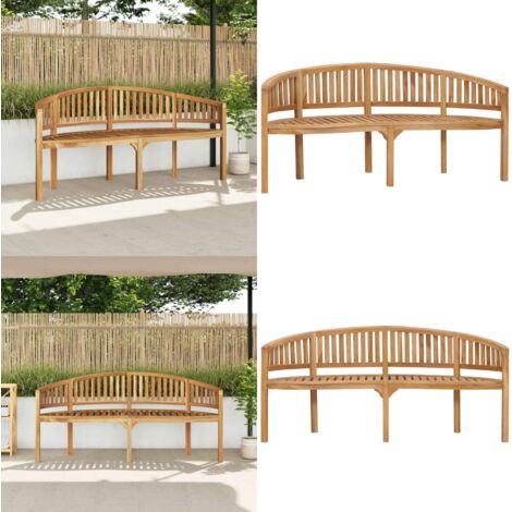 Bananenbank 180 cm Massivholz Teak - Bananenbank - Gartenbank - Teakholz - Outdoor Furniture - Indoor Furniture - Home & Living