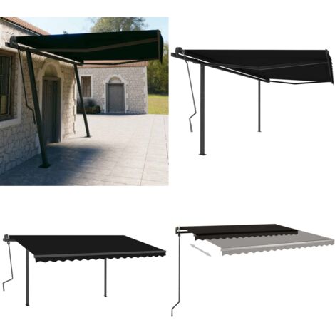 Manuelle Markise 4x3m - Grau, Wasserdicht & UV-Schutz Für Balkon & Terrasse