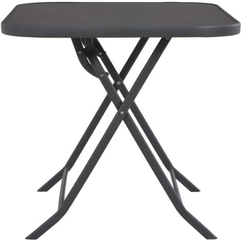 Klappbarer Gartentisch Grau 100 x 75 x 72 cm Glas und Stahl Garten