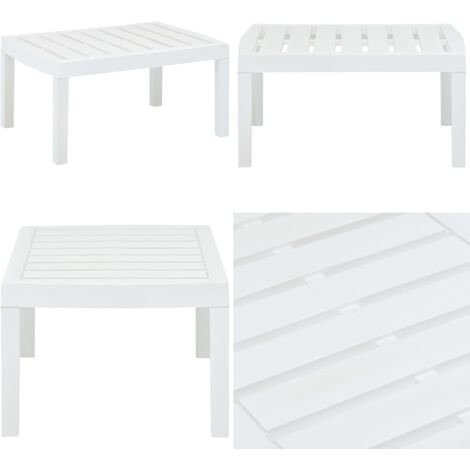 Gartentisch Weiß 78x55x38 cm Kunststoff Gartentisch Kunststofftisch