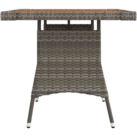 Gartentisch Grau 70x70x72 cm Poly Rattan & Massivholz Akazie