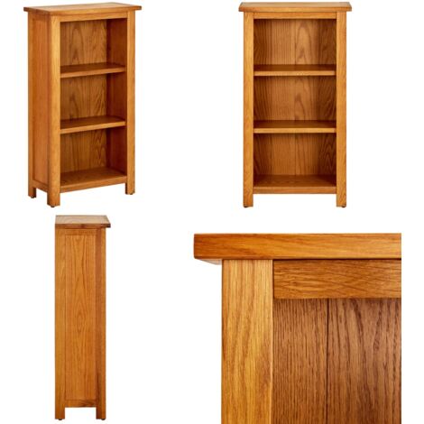 Libreria 4 Piani In Legno Massello Di Rovere – 45x22.5x82 Cm, Stile Fattoria, Con Vano Aperto, Per Ufficio, Camera E Soggiorno