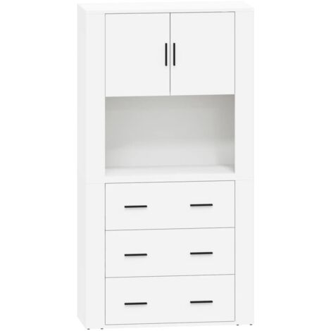 Easexcy Schubladenschrank Kommode 140x40x135cm - Weißer Kleiderschrank Mit Kleiderstange & Stauraum