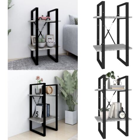 Bücherregal 2 Fächer Grau Sonoma 40x30x70 cm Holzwerkstoff - Bücherregal - Wohnraumorganisation - Aufbewahrungslösung - Grau Sonoma - Holzwerkstoff - Home & Living (1/5)