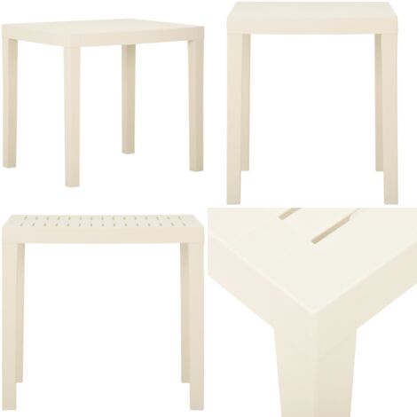 Gartentisch Weiß 79x65x72 cm Kunststoff Gartentisch Plastiktisch