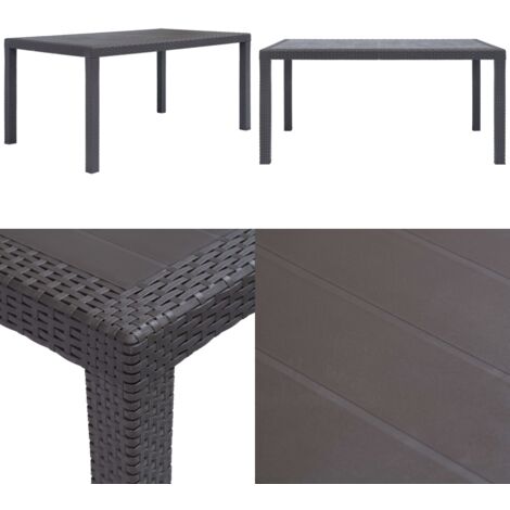 Gartentisch Braun 150x90x72 cm Kunststoff RattanOptik Gartentisch