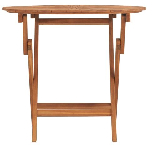 Gartentisch Klappbar Ø 85x75 cm Massivholz Teak Gartentisch