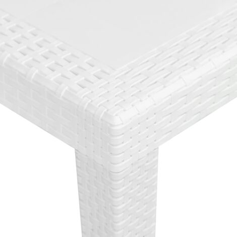 Gartentisch Weiß 79x79x72 cm Kunststoff RattanOptik Gartentisch