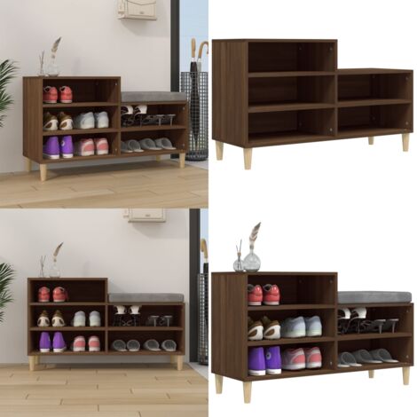Schuhregal Braun Eichen-Optik 102x36x60 cm Holzwerkstoff - Schuhschrank - Schuhregal - Aufbewahrung - Garderobe - Wohnzimmermöbel - Home & Living (1/5)