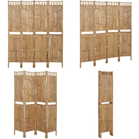 4-tlg. Raumteiler Bambus 160x180 cm - Bambus Raumteiler - Paravent -  Raumtrenner - Zimmerteiler - Dekorativer Raumteiler - Home & Living