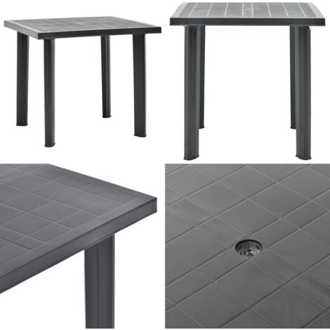 Gartentisch Anthrazit 80x75x72 cm Kunststoff Gartentisch
