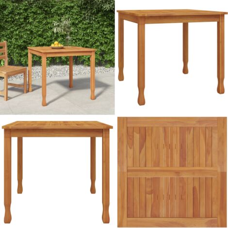 GartenEsstisch 85x85x75 cm Massivholz Teak Gartentisch Teakholz