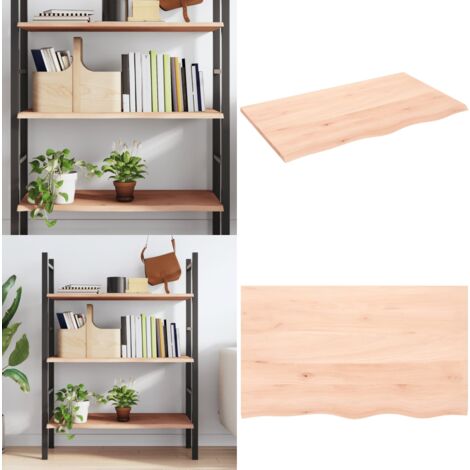 Wandregal 100x60x2 cm Massivholz Eiche Unbehandelt - Wandregal -  Wandregale - Home & Living