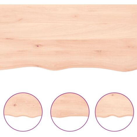 Wandregal 100x60x2 cm Massivholz Eiche Unbehandelt - Wandregal -  Wandregale - Home & Living