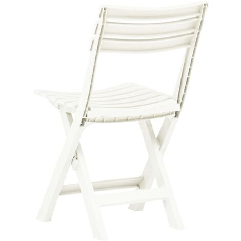 Klappbare Gartenstühle 2 Stk. Kunststoff Weiß Gartenstuhl