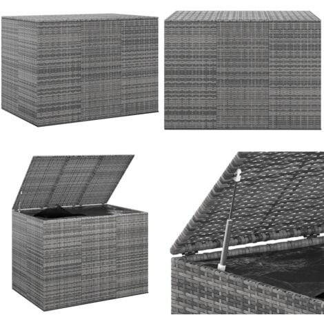 GartenKissenbox PE Rattan 145x100x103 cm Grau Gartenkiste