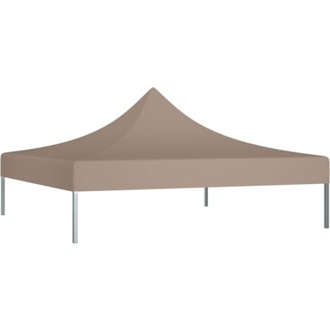 Partyzelt Dach 4,5x3m Taupe - Pavillon Ersatzplane 270g/m² Wasserfest