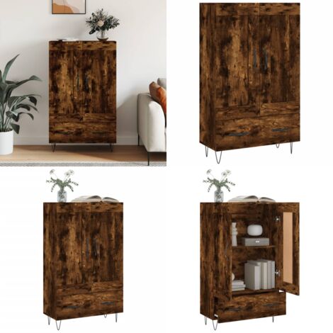 VidaxL Highboard Räuchereiche - Hochschrank Mit Stauraum Für Wohnzimmer & Schlafzimmer