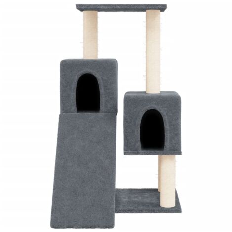 Kratzbaum mit Sisal-Kratzsäulen Dunkelgrau 82 cm - Katzenkratzbaum - Kratzbaum Sisal - Katzenmöbel - Katzenkletterbaum - Katzensofa - Home & Living
