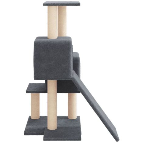 Kratzbaum mit Sisal-Kratzsäulen Dunkelgrau 82 cm - Katzenkratzbaum - Kratzbaum Sisal - Katzenmöbel - Katzenkletterbaum - Katzensofa - Home & Living