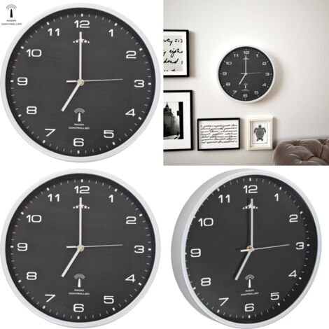 Funkwanduhr mit Quarzwerk 31 cm Schwarz Wanduhr Wanduhren
