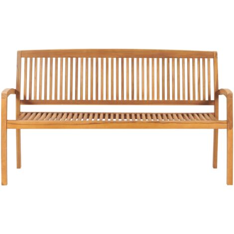 Gartenbank 3Sitzer Stapelbar 159 cm Massivholz Teak Gartenbank